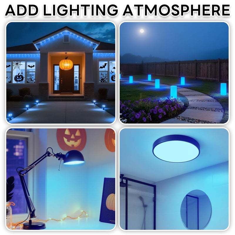 Arespark فيلم فلتر ضوء تحويل اللون، ملصقات فيلم فلتر شفاف DIY لعيد الميلاد، أضواء المناظر الطبيعية، أضواء الحدائق، تظليل أبواب ونوافذ الزجاج، تظليل أضواء الضباب في السيارات (4 بوصة × 20 قدم، أزرق) - Image 2